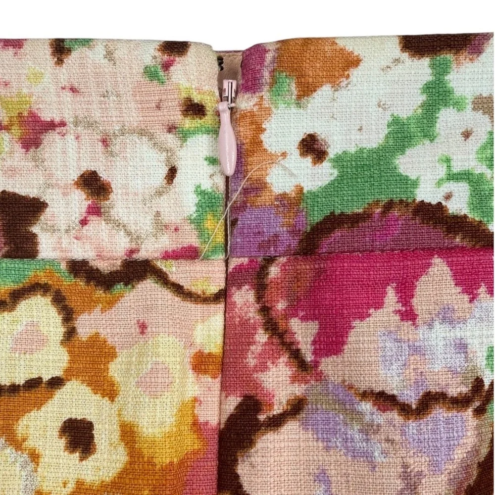 J.Crew Womens Watercolor Floral Pencil Skirt Cotton Sz 6 Preppy Feminine Office